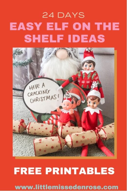 Easy Elf On The Shelf Ideas - 24 Day Plan With Free Printables - Little 